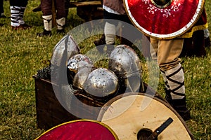 Ancient weapons reproduction for celtic festival in Montelago Italy