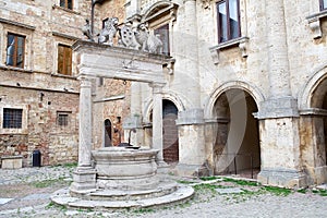 Ancient well in Montepulciano, Tuscany, italy