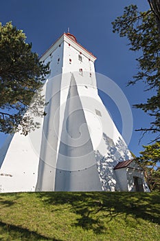 Ancient white lighthouse in Hiiumaa, Estonia photo