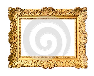 Ancient wide decorated baroque painting frame