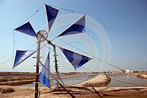Ancient wind mill use for move the sea water into the salt field