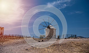 Ancient windmill in Bodrum, Turkey