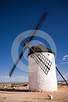 Ancient windmill in Campo de Criptana, Spain,