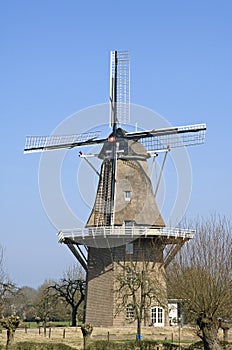 Ancient windmill, village Welsum, Netherlands