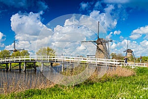 Ancient windmils near Kinderdijk, Netherlands