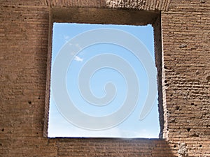 Ancient Window of the House of Augustus on the Palatine Hill in Rome