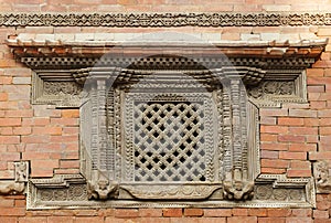 Ancient window in Nasal Chowk Courtyard of Hanuman Dhoka Durbar photo