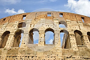 Ancient windows of the Colosseum, Rome, Italy