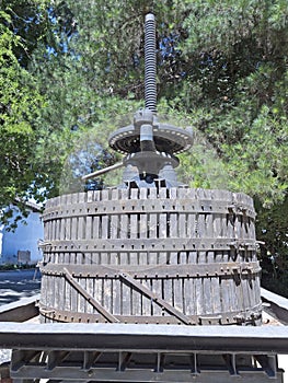 Ancient wine press in Chile.