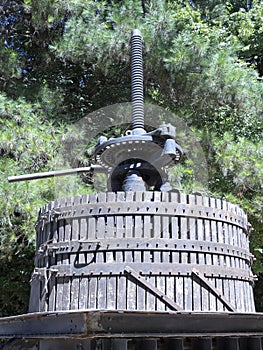 Ancient wine press in Chile.