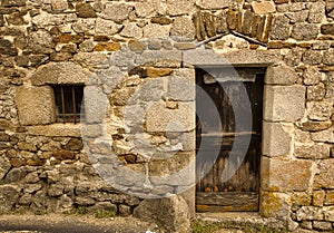 Ancient wood door Saint-Mamet-la-Salvetat