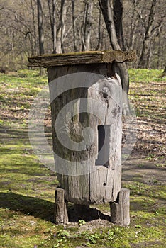 Ancient wooden beehive