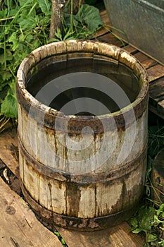 Antique wooden bucket