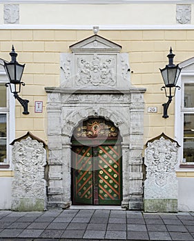 Ancient ornate Door in Tallinn, Estonia