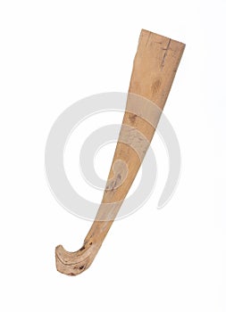 ancient wooden club isolated on white