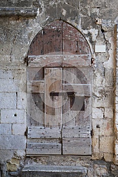 Ancient wooden door