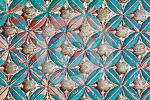 Ancient wooden flower pattern