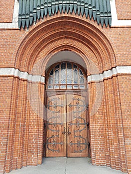 Ancient wooden gates of the organ hall