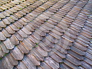 Ancient wooden laying of the roof, Kamenets Podolskiy, Ukraine