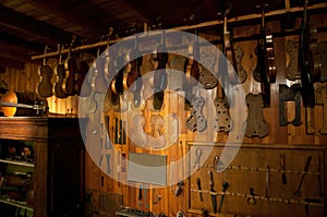 Ancient workshop of a luthier photo