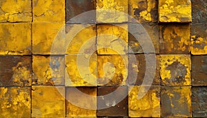 Ancient Yellow Block Wall Texture Collage For Backdrop Or 3d Mapping
