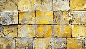 Ancient Yellow Block Wall Texture