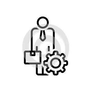 Black line icon for Ancillary, helper and accessory