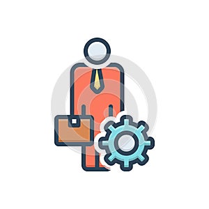 Color illustration icon for Ancillary, helper and subsidiary photo