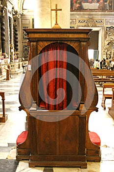 Ancinent confessional stall cell