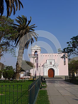 Ancon church in beach resort of Lima photo