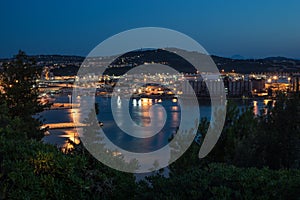 Ancona harbour night view