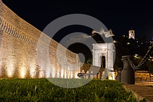 Ancona monument night view, Arc of Traiano