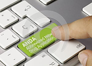ANDA Abbreviated New Drug Application - Inscription on Green Keyboard Key photo