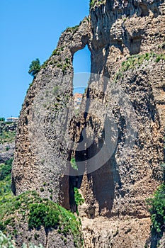 Andalusia landscape, countryside road and rock in Ronda, Spain