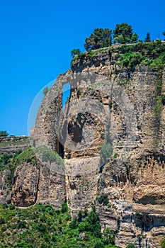 Andalusia landscape, countryside road and rock in Ronda, Spain