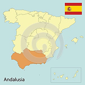 andalusia, spain map