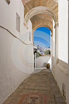 Andalusia,Vejer de la Frontera,seen from archway