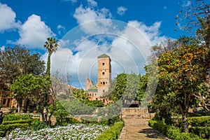 Andalusian gardens in Udayas kasbah Rabat Morocco North Africa photo