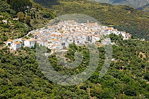 Andalusian village (Pueblos Blancos) in Sierra de las Nieves, Malaga, Spain