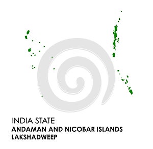 Andaman and Lakshadweep map of Indian state. Andaman and Lakshadweep map illustration