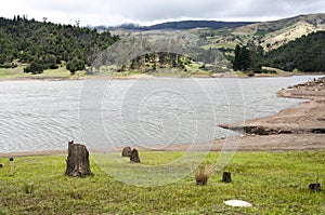 Andean cloudy landscape, water reserve La Regadera photo