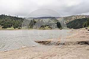 Andean cloudy landscape, water reserve La Regadera photo