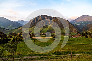 Andean landscape, cultivated fields