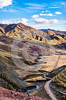 Landscape at Vinicunca Rainbow Mountain in Peru photo