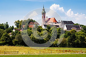 Andechs Abbey in summer, district of Starnberg, Upper Bavaria, Germany photo
