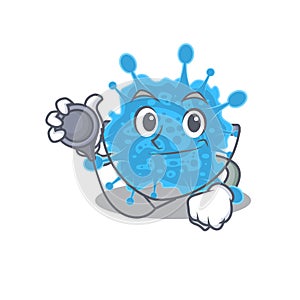 Andecovirus in doctor cartoon character with tools photo