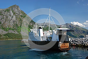 Norway - Car Ferry Andenes-Gryllefjord with open tailgate