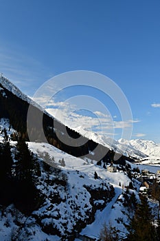 Andermatt in Autumn with snow Swiss swizerland alps