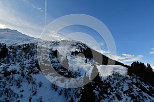 Andermatt in Autumn with snow Swiss swizerland alps