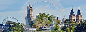 Andernach city panorma color photo, web banner size